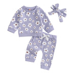 Lioraitiin Infant Baby Girl 2Pcs Set Flower Print Long Sleeve
