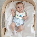 Lioraitiin Baby Boy Romper Sleeveless Crew Neck Striped Bodysuit for