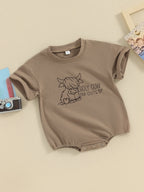 Lioraitiin Baby Boy Girl Western Cow Print Oversized Bubble Romper
