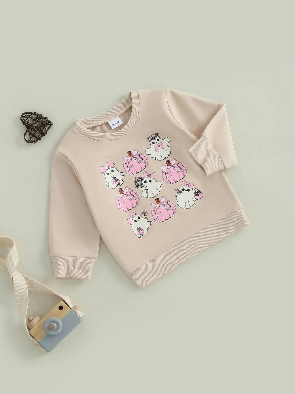 Lioraitiin Toddler Girls Halloween Sweatshirt Ghost Pumpkin Print