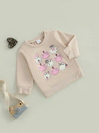 Lioraitiin Toddler Girls Halloween Sweatshirt Ghost Pumpkin Print