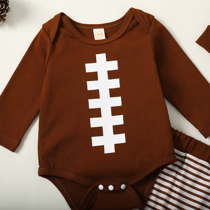 Lioraitiin 0-18M Baby Boy Girl Football Outfit Long Sleeve Sweatshirt