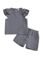 Lioraitiin Toddler Baby Girls Plaid Outfit Fashionable Cute Flying