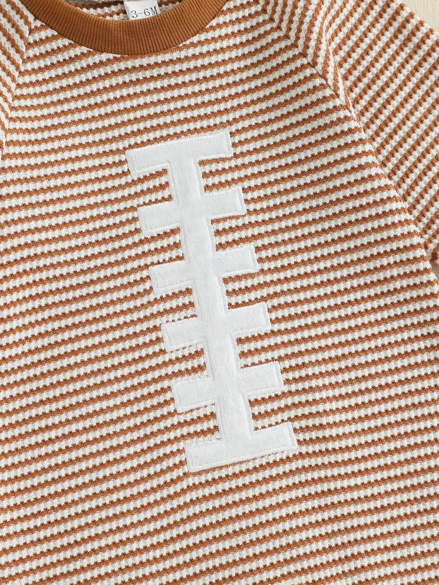 Lioraitiin Baby Boy Sweatshirt Romper Rugby Stripe Print Long Sleeve