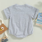 Lioraitiin 0-24M Baby Boys Girls Rompers Solid Short Sleeve O-neck