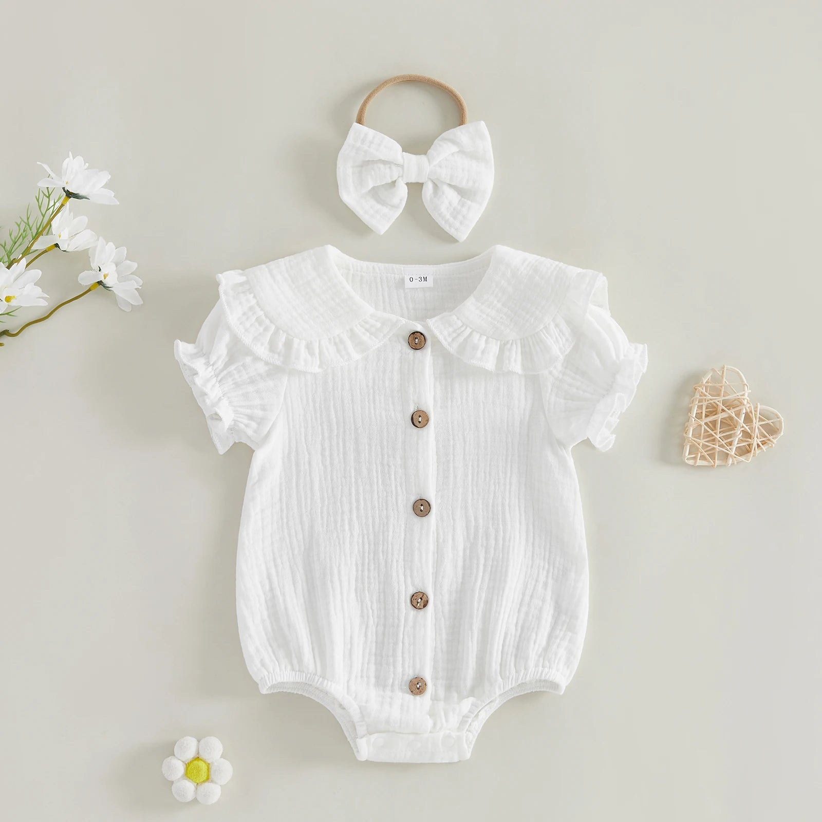 Lioraitiin Baby Girls 2 Piece Outfits Adorable Solid Color Short