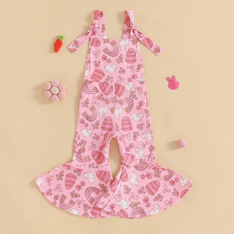 Lioraitiin 6M-4Y Baby Girl Easter Rompers Sleeveless Floral Print