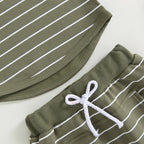 Lioraitiin 0-4Years Kids Baby Boy 2Pcs Outfits Striped Sleeveless