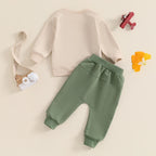 Lioraitiin Baby Boy Outfits Long Sleeve Tractor Letter Print Tops +