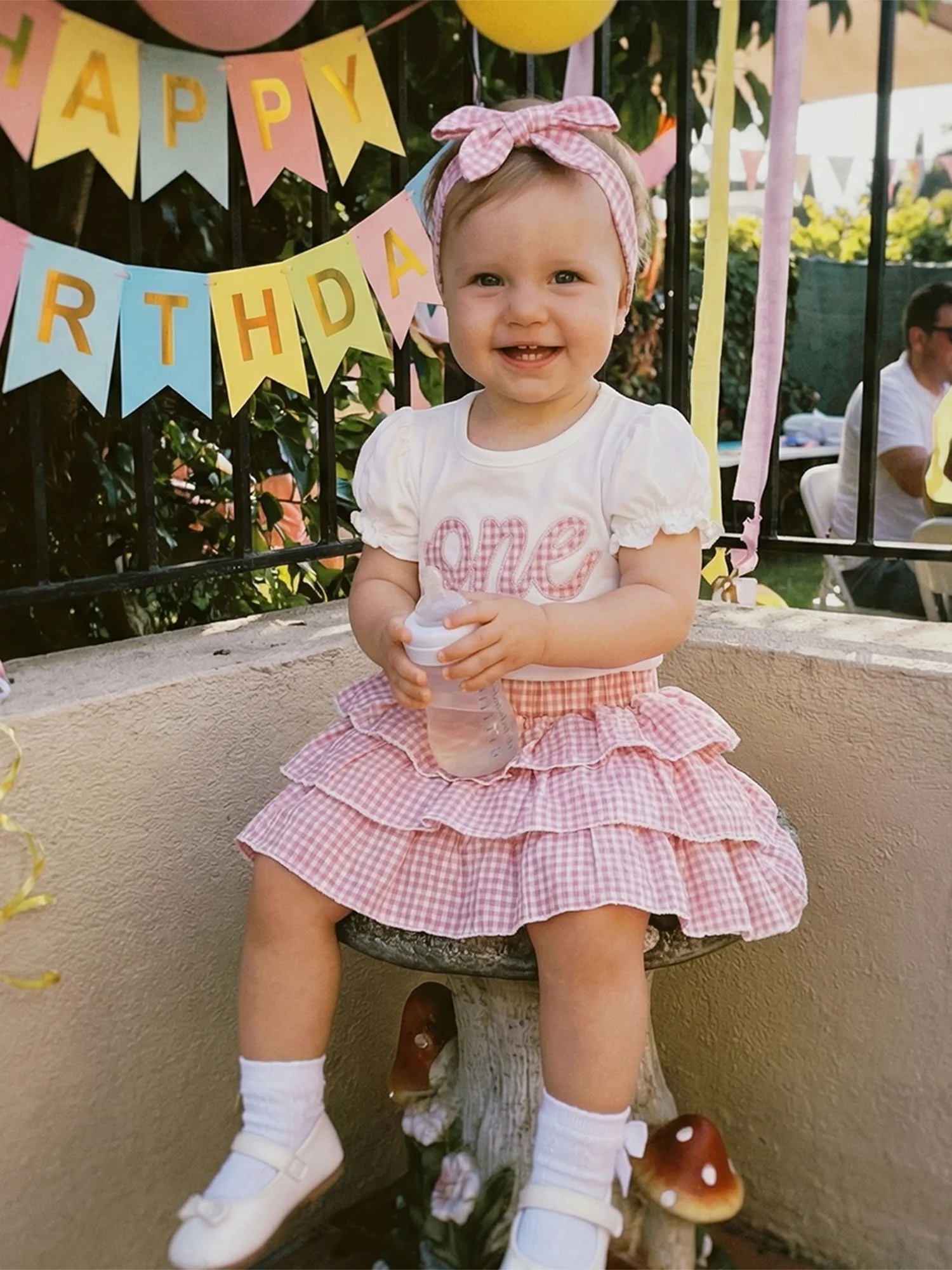 Lioraitiin Baby Girl 1st Birthday Outfit Cute Short Sleeve Letters
