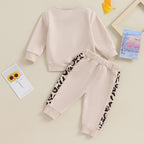 Lioraitiin 0-3Y Newborn Baby Girls Set Letter & Leopard Print Long