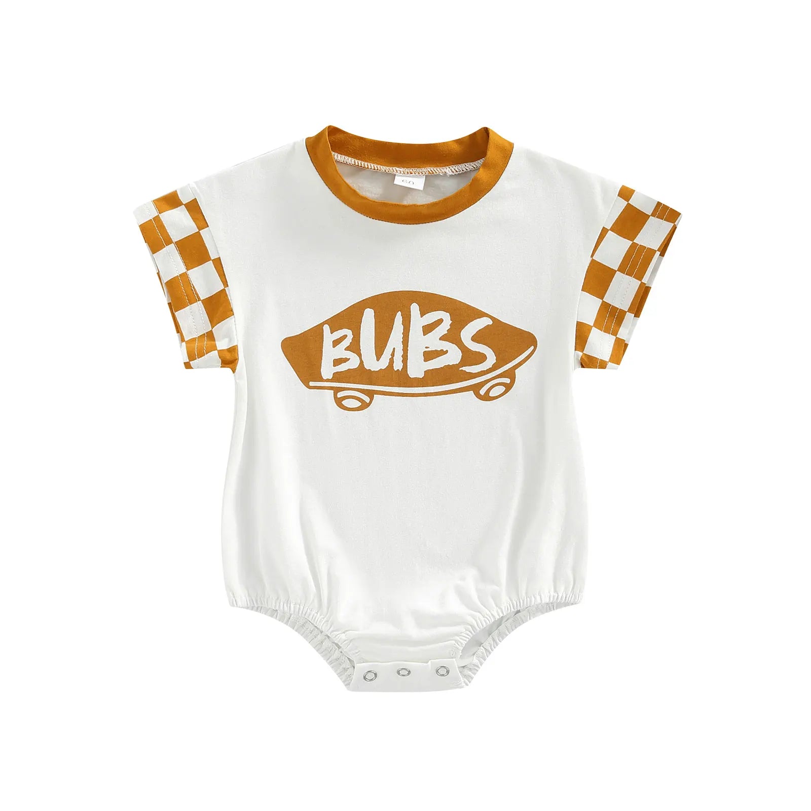 Lioraitiin 0-18M Infant Baby Girl Boy Romper Plaid Short Sleeve Round