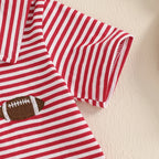 Lioraitiin Toddler Baby Boy Short Sleeve Football Embroidery T-Shirt
