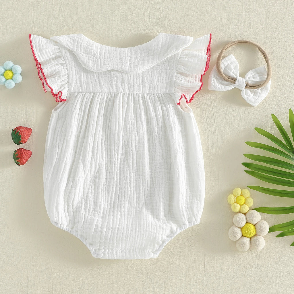 Baby Girls 2 Piece Outfits Adorable Strawberry Embroidery Flying
