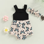 Lioraitiin 0-18M Infant Baby Girls Shorts Set Sleeveless Romper