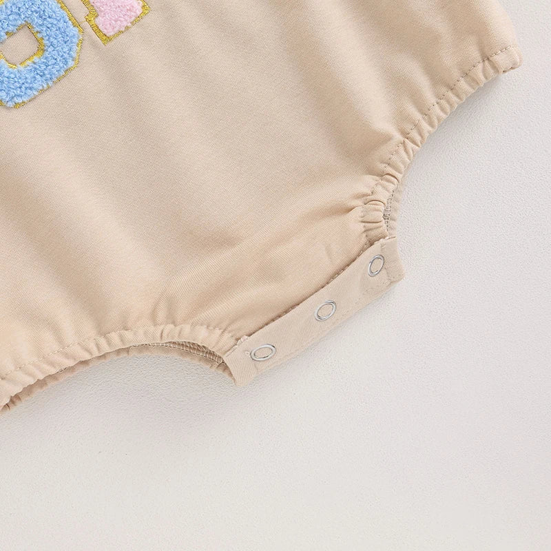 Lioraitiin 0-18M Infant Girl Sweatshirts Bodysuit Letter Embroidery