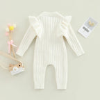 Lioraitiin 0-18M Baby Girl’s Knitted Long Sleeve Jumpsuit Fashion