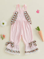 Lioraitiin Toddler Baby Girl Easter Romper Adorable Bunny Themed