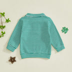 Lioraitiin Toddler Little Boy Irish Sweatshirt Striped Clover Letter