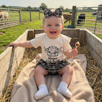 Lioraitiin Infant Girl Baby Outfit Crew Neck Ruffle Short Sleeve Bull