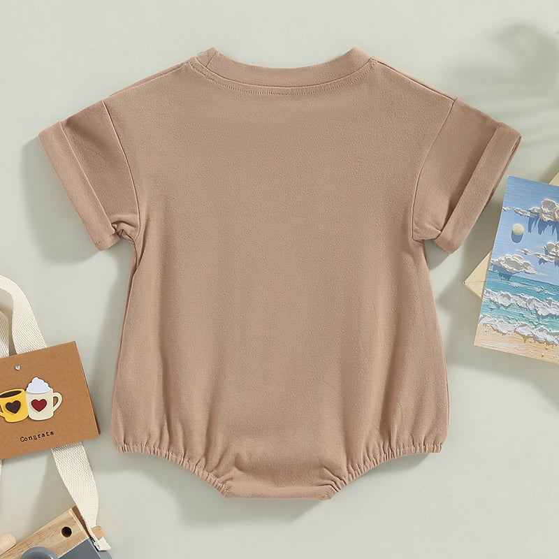Lioraitiin 0-24M Baby Boys Girls Rompers Solid Short Sleeve O-neck