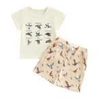 Lioraitiin Toddler Baby Boy Duck Outfit Short Sleeve T-shirts Elastic