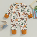 Lioraitiin 0-12M Infant Baby Boys Jumpsuit Long Sleeve Cow/Horse