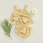 Lioraitiin Infant Baby Girl Outfits Suit Plaid Pattern Floral Printed