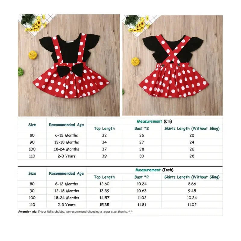 Lioraitiin Newborn Baby Girl Fly Sleeve Black Vest Top+Mini Dress