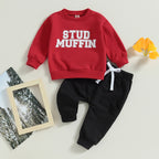 Lioraitiin 0-3Years Baby Boy Girl 2Pcs Outfit Letter Print Long