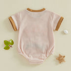 Lioraitiin Baby Girls Romper Fashionable Letter Goose Embroidery Crew