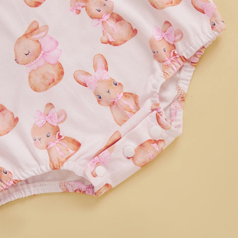 Lioraitiin 0-18M Baby Girl Easter Outfit Short Sleeve Crew Neck