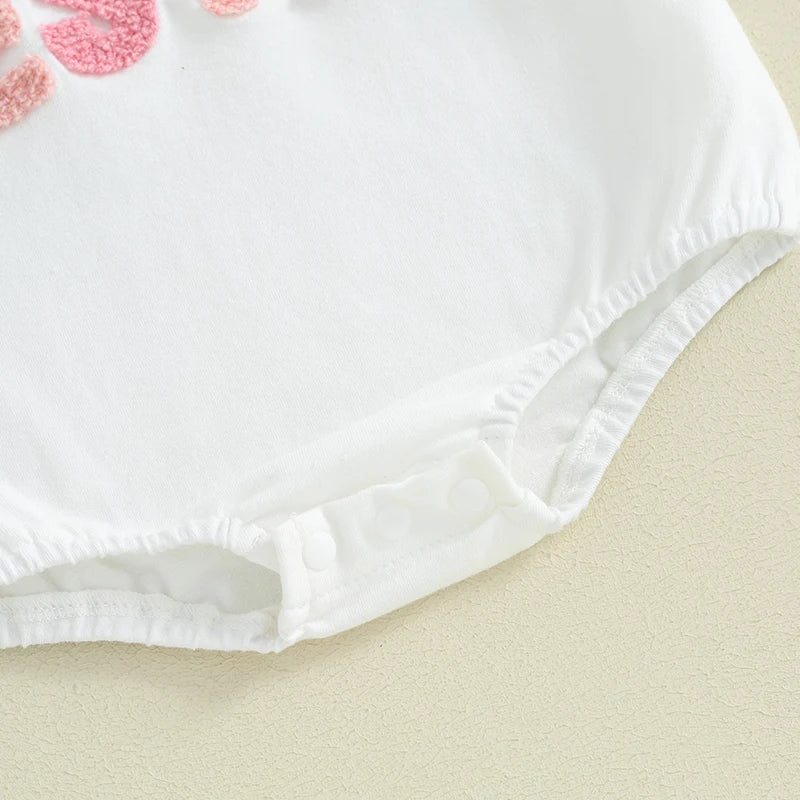 Lioraitiin Newborn Baby Girl Romper Daddy s Girl Embroidery Romper