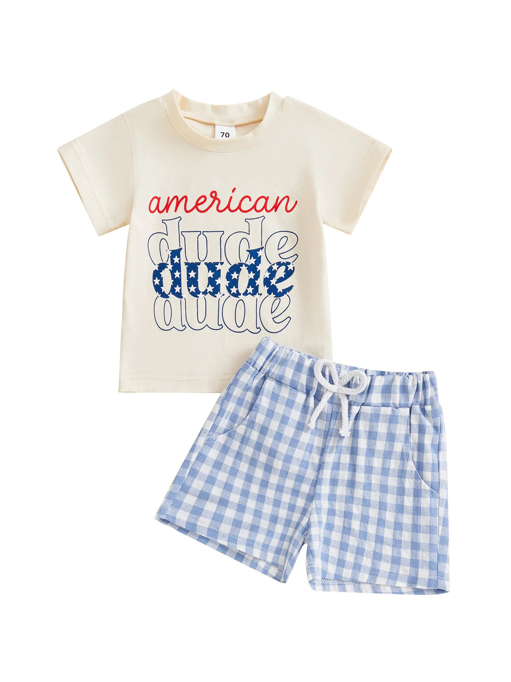 Lioraitiin Toddler Baby Boys Patriotic 4th of July Outfit Letter