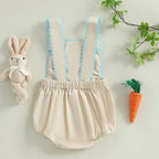 Lioraitiin 0-18M Baby Boys Girls Easter Romper Overalls Rabbit Carrot