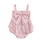 Baby Girl Romper Loose Fit Bow Design Watermelon Print Striped