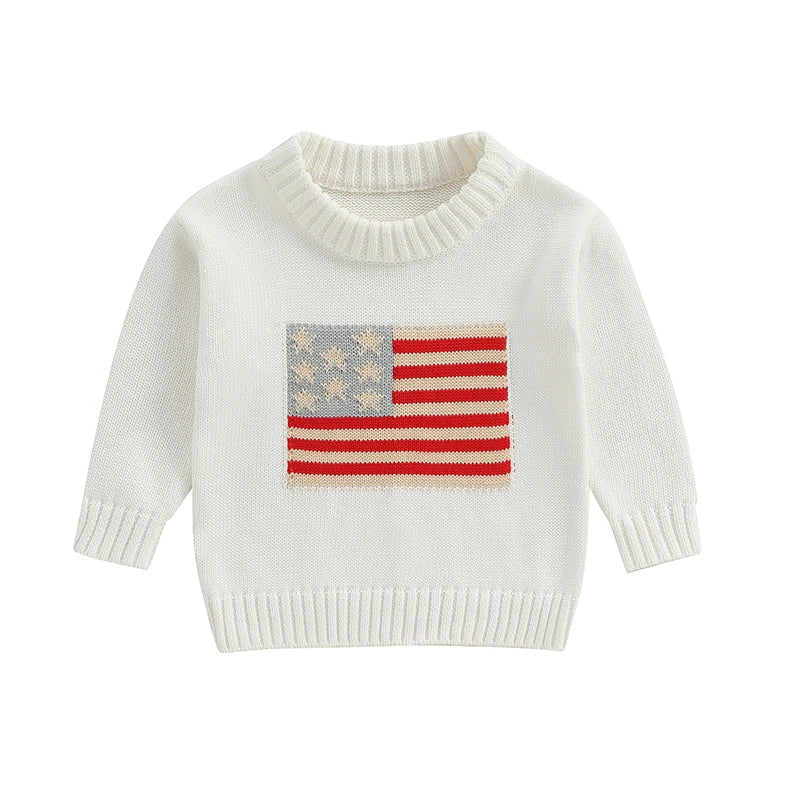 Lioraitiin Kids Baby Girls Boys 4th of July Sweater US Flag Pattern