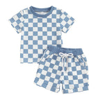 Lioraitiin 0-3Y Toddler Baby Girl Short Outfit Checkered Plaid Short
