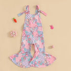 Lioraitiin 6M-4Y Baby Girl Easter Rompers Sleeveless Floral Print