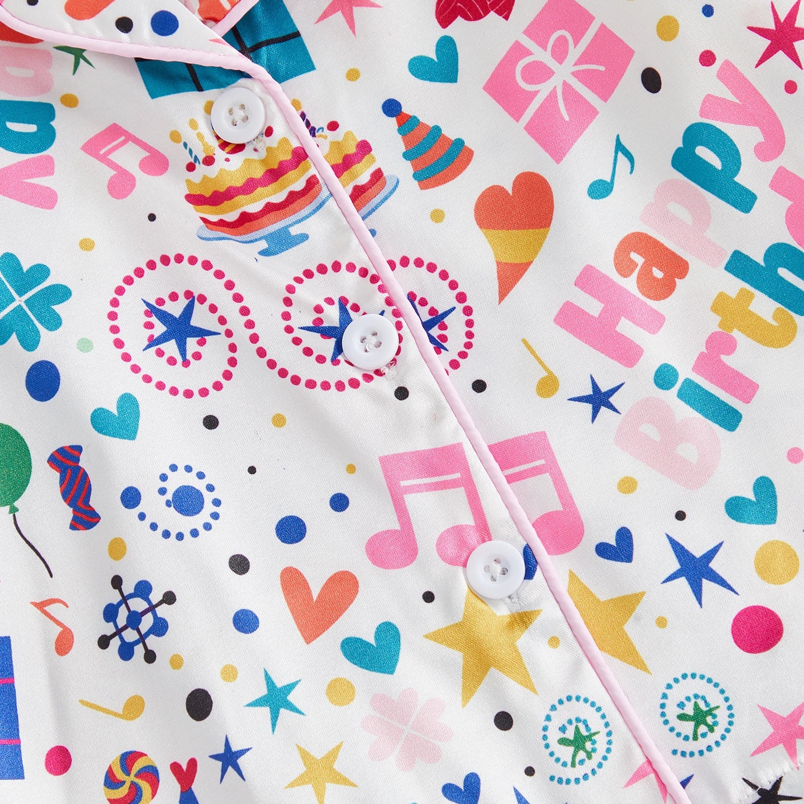 Toddler Girls Birthday Pajamas Set Long Sleeve Cartoon Print Fur