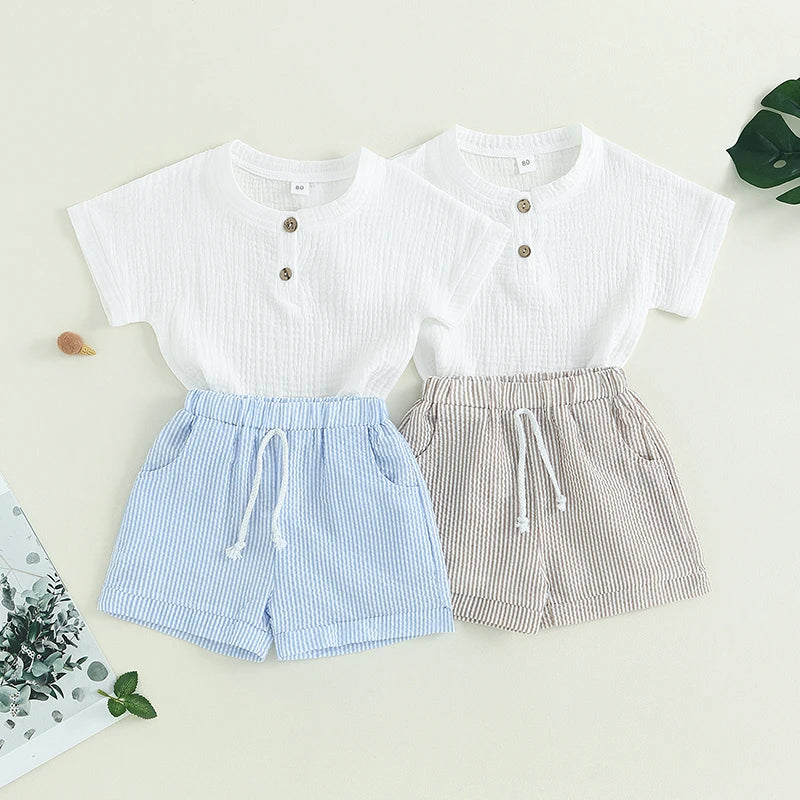 Lioraitiin 6M-4Y Toddler Baby Girls 2Pcs Outfits Short Sleeve T-Shirt
