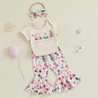 Lioraitiin Baby Girls Outfit Golf Print Short Sleeves Romper and