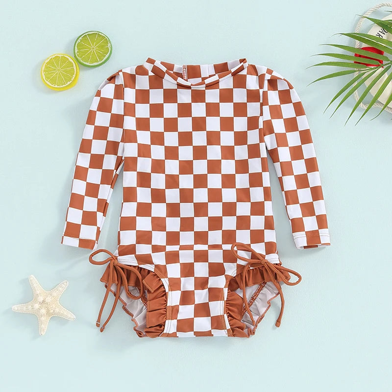 Lioraitiin Newborn Girls Bikini Beach Swimwear Long Sleeve