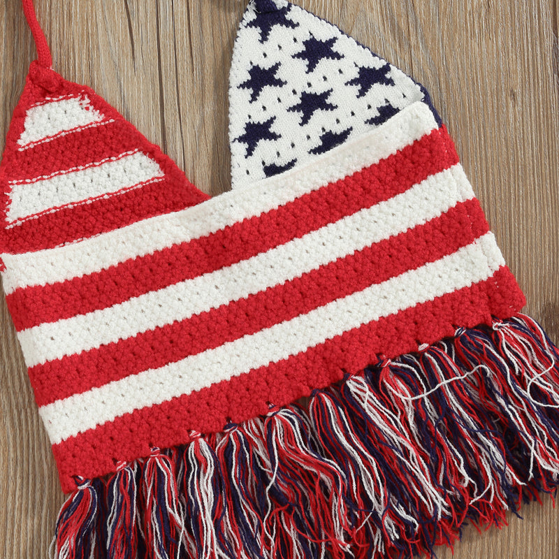 Lioraitiin 0-6Years Toddler Baby Girl 2Pcs Independence Day Set