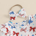 Lioraitiin Baby Girl 4th of July Outfit Love Heart Star Pattern