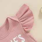 Lioraitiin 0-18M Baby Girls Shorts Sets Flying Sleeve Letter Print