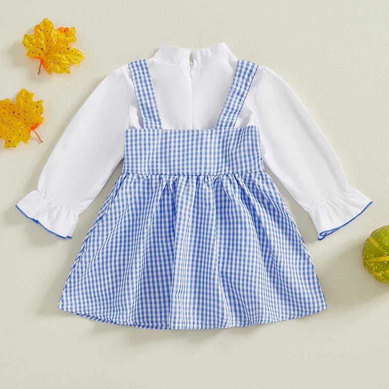 Lioraitiin 1-6Y Kids Girls 2 Piece Outfit, Long Sleeve T-shirt with