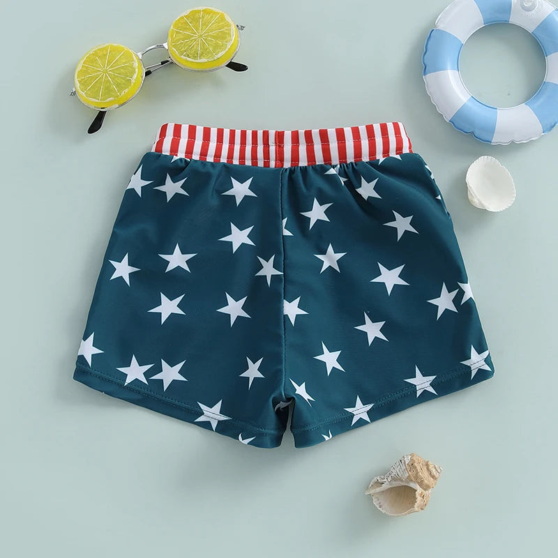 Lioraitiin Toddler Baby Boys Beach Shorts Kids Independence Day