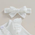 Lioraitiin 0-12M Newborn Infant Baby Girl Ruffle Zipper Romper Long