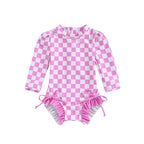 Lioraitiin Newborn Girls Bikini Beach Swimwear Long Sleeve